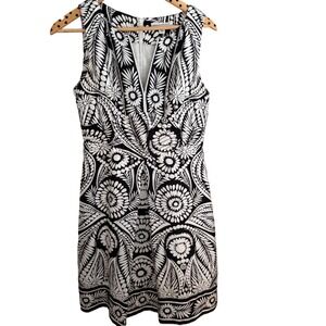 Banana Republic 100% Silk Black White Floral Jacket Women's Sz 4 Lined